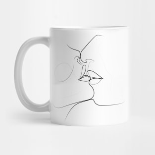 Kiss Kiss One Line | One Line Artist | Minimal Art | One Line Art | Minimalist Mug